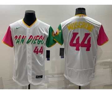 Men's San Diego Padres #44 Joe Musgrove White Number 2022 City Connect Flex Base Stitched Jersey