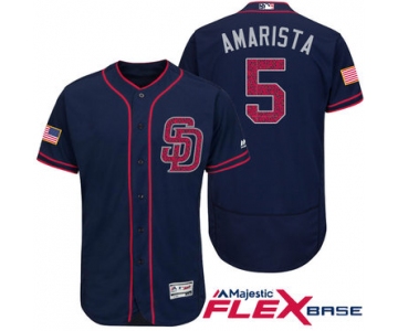 Men's San Diego Padres #5 Alexi Amarista Navy Blue Stars & Stripes Fashion Independence Day Stitched MLB Majestic Flex Base Jersey