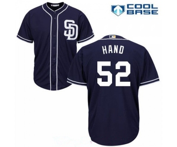 Men's San Diego Padres #52 Brad Hand Navy Blue Alternate Stitched MLB Majestic Cool Base Jersey