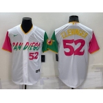 Men's San Diego Padres #52 Mike Clevinger White Number 2022 City Connect Cool Base Stitched Jersey