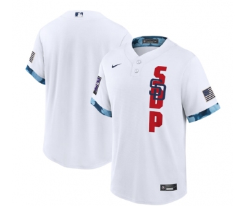 Men's San Diego Padres Blank 2021 White All-Star Cool Base Stitched MLB Jersey