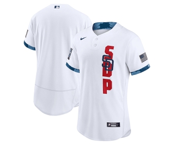 Men's San Diego Padres Blank 2021 White All-Star Flex Base Stitched MLB Jersey