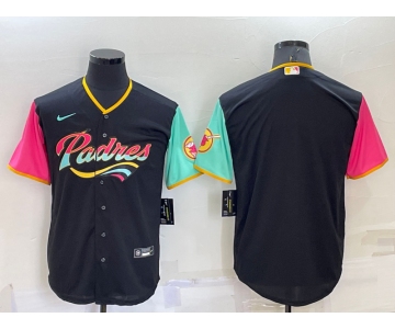 Men's San Diego Padres Blank Black 2022 City Connect Cool Base Stitched Jersey
