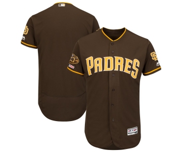 Men's San Diego Padres Blank Brown 50th Anniversary and 150th Patch FlexBase Jersey