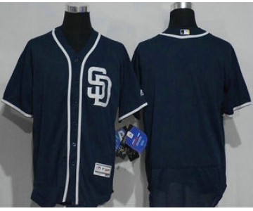 Men's San Diego Padres Blank Navy Blue Stitched MLB 2016 Majestic Flex Base Jersey