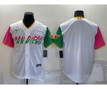 Men's San Diego Padres Blank White 2022 City Connect Cool Base Stitched Jersey