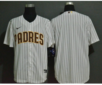 Men's San Diego Padres Blank White Stitched MLB Cool Base Nike Jersey
