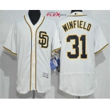 Men's San Diego Padres Retired Player #31 Dave Winfield Home White 2016 Flexbase Majestic Baseball Jersey