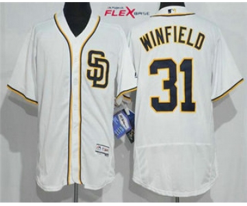 Men's San Diego Padres Retired Player #31 Dave Winfield Home White 2016 Flexbase Majestic Baseball Jersey