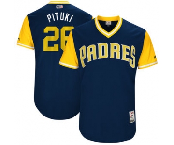 Men's San Diego Padres Yangervis Solarte Pituki Majestic Navy 2017 Players Weekend Authentic Jersey