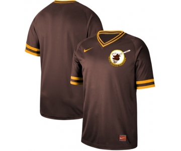 Padres Blank Brown Authentic Cooperstown Collection Stitched Baseball Jersey