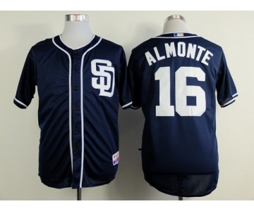 San Diego Padres #16 Abraham Almonte Navy Blue Jersey