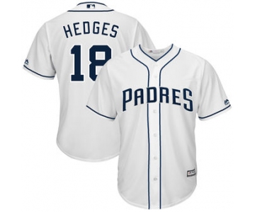 San Diego Padres 18 Austin Hedges Majestic White Home Cool Base Jersey