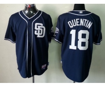 San Diego Padres #18 Carlos Quentin Navy Blue Jersey