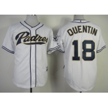 San Diego Padres #18 Carlos Quentin White Jersey
