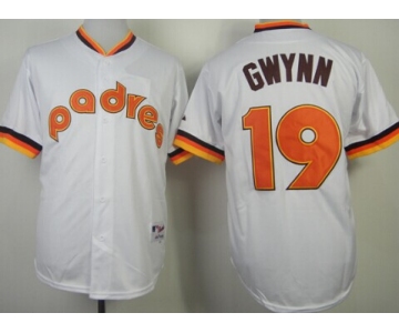 San Diego Padres #19 Tony Gwynn 1984 White Jersey