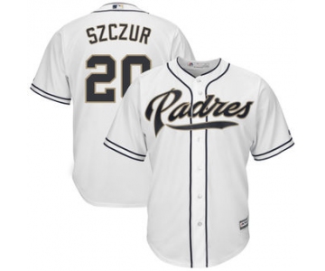 San Diego Padres 20 Matt Szczur Majestic Home White Cool Base Replica Player Jersey