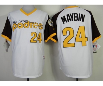 San Diego Padres #24 Cameron Maybin 1978 White Jersey