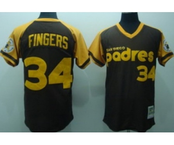 San Diego Padres #34 Rollie Fingers 1978 Brown Throwback Jersey
