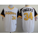 San Diego Padres #34 Rollie Fingers 1978 White Jersey
