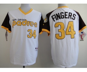 San Diego Padres #34 Rollie Fingers 1978 White Jersey