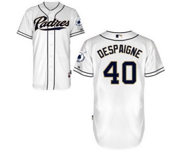 San Diego Padres #40 Odrisamer Despaigne White Jersey