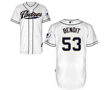 San Diego Padres #53 Joaquin Benoit White Jersey