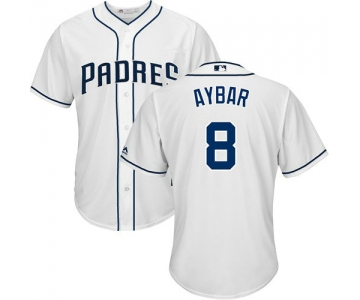 San Diego Padres 8 Erick Aybar White New Cool Base Stitched Baseball Jersey