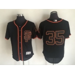 Men's San Francisco Giants #35 Brandon Crawford Black SF 2016 Flexbase Majestic Baseball Jersey