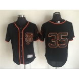 Men's San Francisco Giants #35 Brandon Crawford Black SF 2016 Flexbase Majestic Baseball Jersey