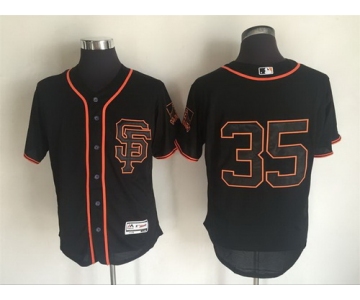 Men's San Francisco Giants #35 Brandon Crawford Black SF 2016 Flexbase Majestic Baseball Jersey