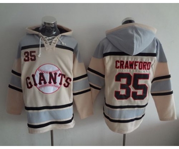 Men's San Francisco Giants #35 Brandon Crawford Cream Baseball MLB Hoodie
