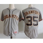 Men's San Francisco Giants #35 Brandon Crawford Gray Gigantes Stitched MLB Majestic Flex Base Jersey