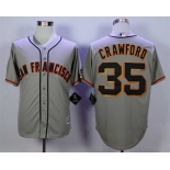 Men's San Francisco Giants #35 Brandon Crawford Grey New Cool Base Jersey