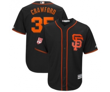 Men's San Francisco Giants 35 Brandon Crawford Majestic Black 2019 Spring Training Cool Base Player Jersey