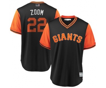 Men's San Francisco Giants 22 Andrew McCutchen Zoom Majestic Black 2018 Players' Weekend Cool Base Jersey