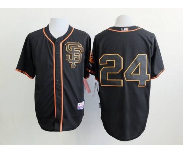 Men's San Francisco Giants #24 Willie Mays 2015 Black SF Edition Cool Base Jersey