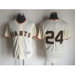 Men's San Francisco Giants #24 Willie Mays Retired Cream 2016 Flexbase Majestic Baseball Jersey