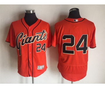 Men's San Francisco Giants #24 Willie Mays Retired Orange 2016 Flexbase Majestic Baseball Jersey