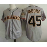 Men's San Francisco Giants #45 Matt Moore Gray Road Stitched MLB 2016 Majestic Flex Base Jersey