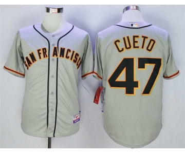 Men's San Francisco Giants #47 Johnny Cueto Grey Cool Base Jersey