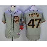 Men's San Francisco Giants #47 Johnny Cueto Grey Road 2 Cool Base Jersey