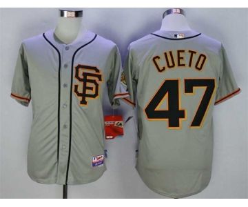 Men's San Francisco Giants #47 Johnny Cueto Grey Road 2 Cool Base Jersey