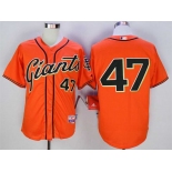Men's San Francisco Giants #47 Johnny Cueto Orange Cool Base Jersey
