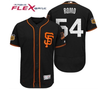 Men's San Francisco Giants #54 Sergio Romo Black 2017 Spring Training Stitched MLB Majestic Flex Base Jersey