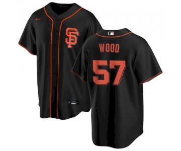 Men's San Francisco Giants #57 Alex Wood Black Alternate Nike Jersey