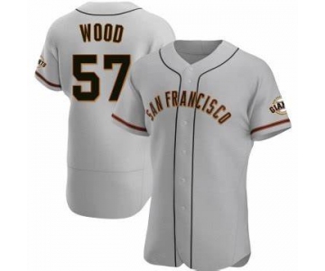 Men's San Francisco Giants #57 Alex Wood Gray Flex Base Nike Jersey