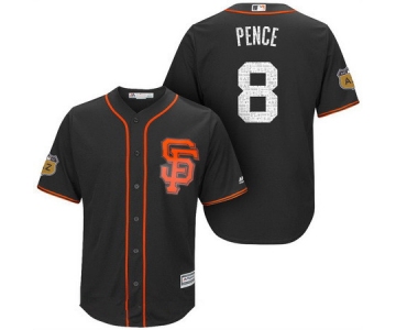 Men's San Francisco Giants #8 Hunter Pence Black 2017 Spring Training Stitched MLB Majestic Cool Base Jersey