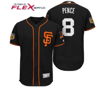 Men's San Francisco Giants #8 Hunter Pence Black 2017 Spring Training Stitched MLB Majestic Flex Base Jersey