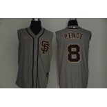 Men's San Francisco Giants #8 Hunter Pence Gray 2020 Cool and Refreshing Sleeveless Fan Stitched MLB Nike Jersey